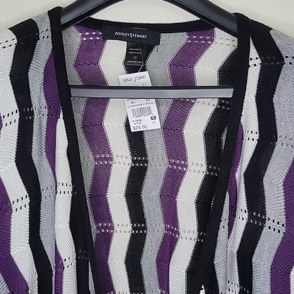 NWT Ashley Stewart Chevron Kimoto Sweater, Size 12 - Picture 2 of 8